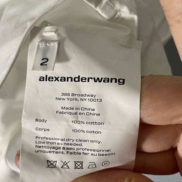 NWT $495 Alexander wang CROSS DRAPE SHIRTDRESS IN COMPACT COTTON - Picture 13 of 14